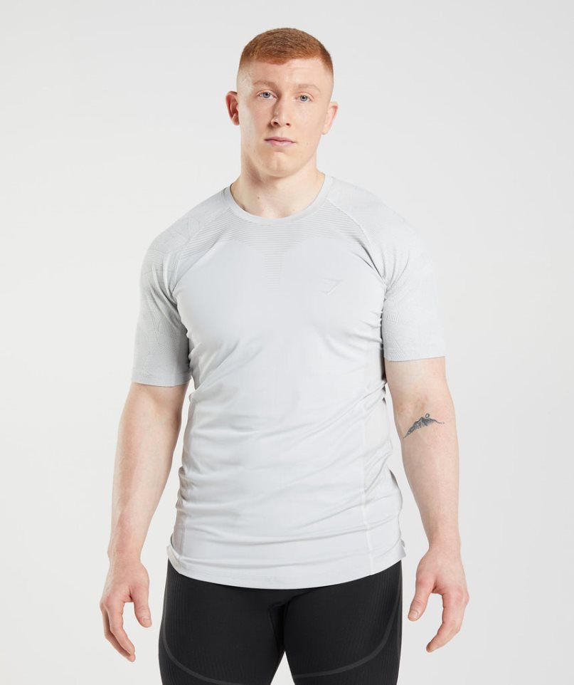 Men\'s Gymshark 315 T-Shirts Light Grey | NZ 0VHQOB